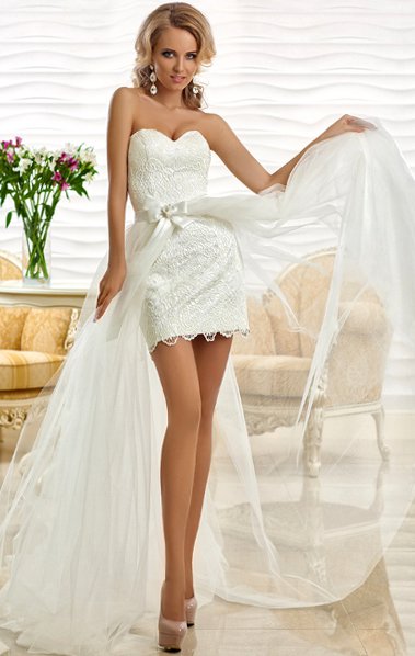 Укороченное свадебное платье